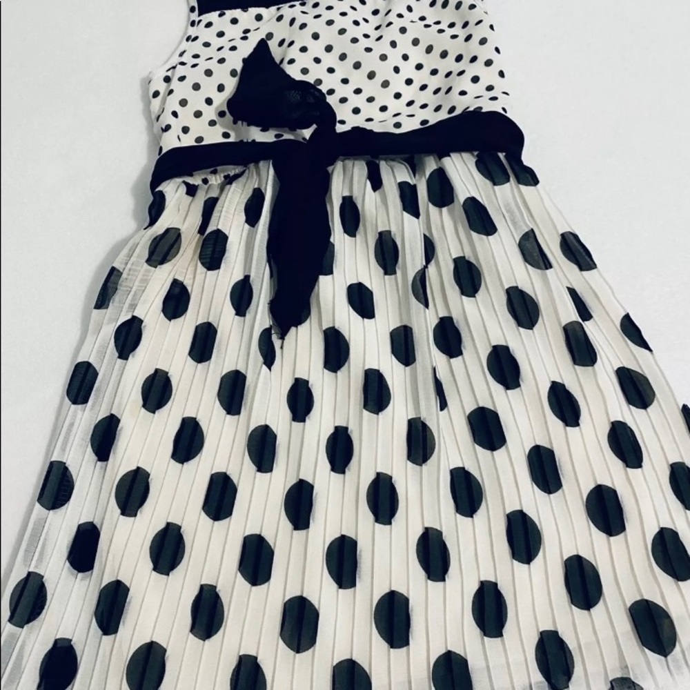 Piper Baby Black/White Polka Dot Lined Dress Girls Size 4t.